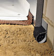 A crawl space encapsulation and insulation system, complete with drainage matting for flooded crawl spaces in Jackson