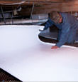 South Bend insulation being installed in a crawl space.