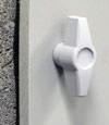 Knobs for our long-lasting crawl space doors installed in Ludington, Michigan & Indiana