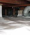 A South Bend crawl space moisture system with a low ceiling