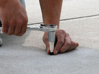 concrete Leveling tool used to fill the void with PolyLevel