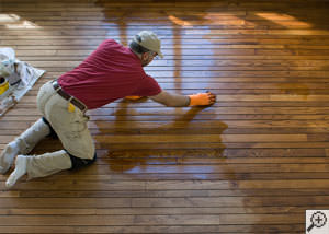 A [city] installation of hardwood flooring.