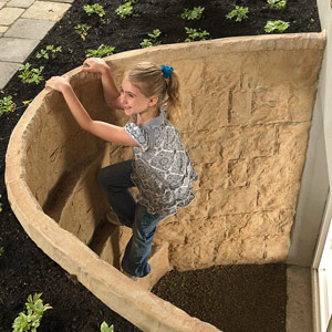 Build-in steps in basement egress well